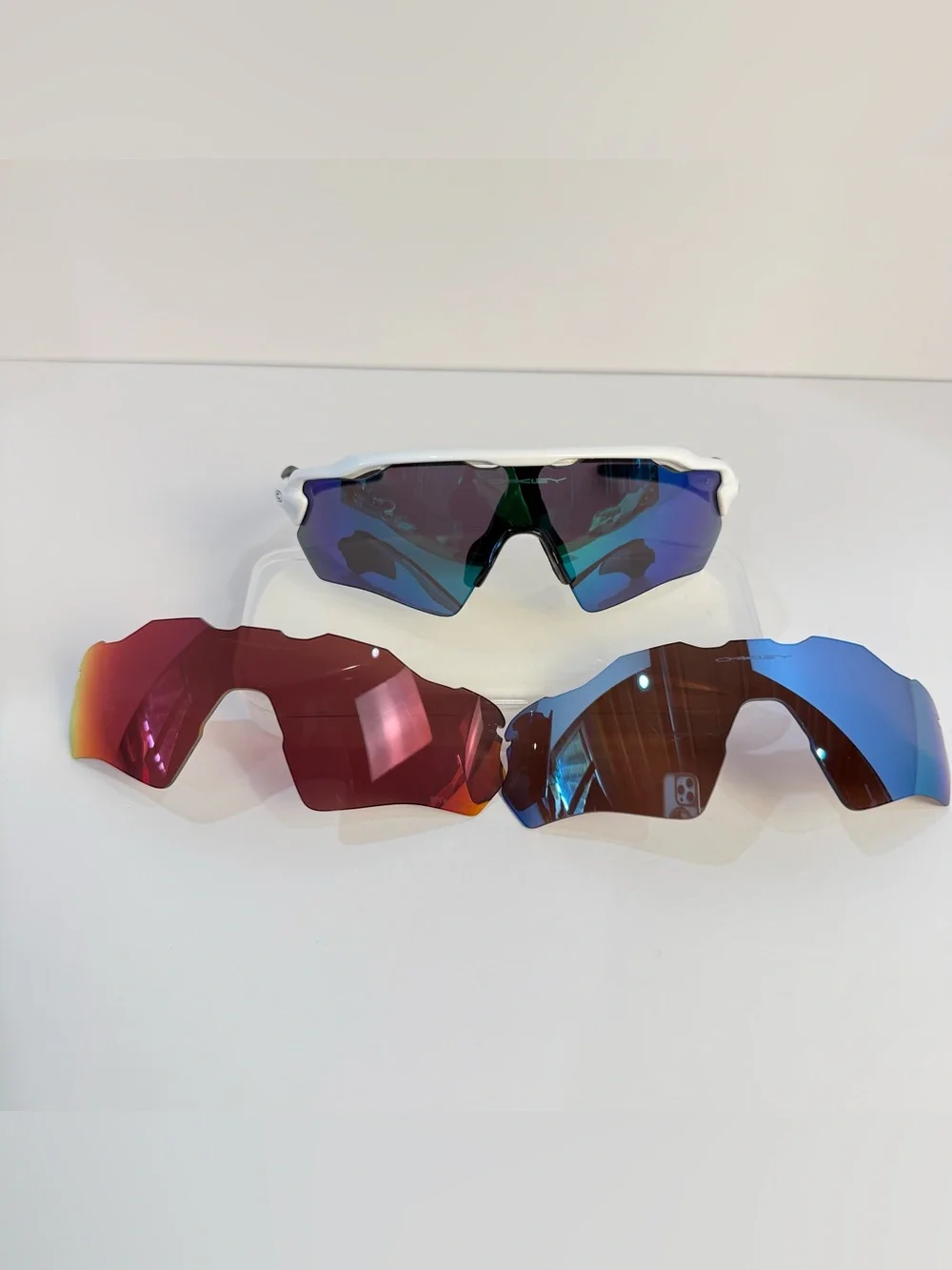 Oakley Radar EV XS Path Sunglasses - White Frame with THREE total Lens